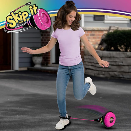 Skip It Retro Outdoor Toy, Light Up Ball and Digital Counter, Pink, Soft Foam Padded Ankle Ring, 79 cm Long, Screen Free Play, Toy for Boys, Girls, Kids Ages 5 and Up
