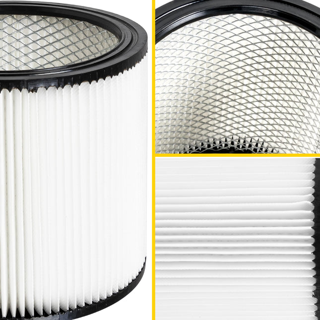 Stanley 08-2501 Cartridge Filter, Fit for Most 5-18 Gallon Wet/Dry Vacuum Cleaners, Compatible with SL18115, SL18115P, SL18116, SL18116P, SL18191P, SL18199P, SL18117, SL18701P-10A, SL18410P-5A