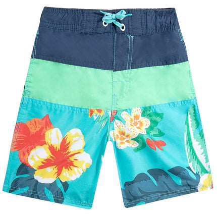Kanu Surf Big Boys' Koloa Panel Swim Trunk, Aqua, Large (14/16)