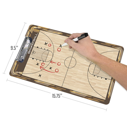 Tableaux tactiques de basketball GoSports - Blocs-notes presse-papiers effaçables à sec double face de qualité supérieure