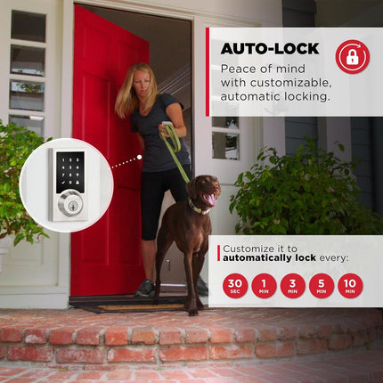 Kwikset 99180-009 HomeConnect 918 Contemporary in Satin Nickel Electronic Deadbolt