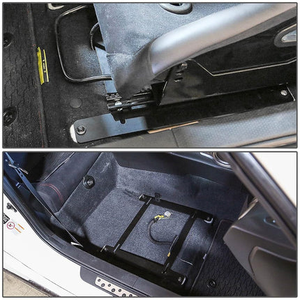 DNA MOTORING SBK-LM-350Z Pair of Low Mount Tensile Steel Seat Brackets Compatible with 350Z 03-09, Black