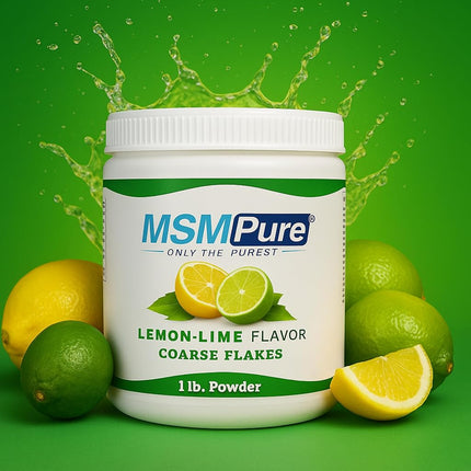 Kala Health MSMPure Lemon-Lime Flavored, Coarse Powder Flakes, Organic Sulfur Crystals, 99.9% Pure Distilled MSM Supplement, Made in The USA, 1 lb