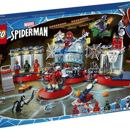 LEGO Marvel Spider-Man Attack on The Spider Lair 76175 Cool Building Toy, Featuring The Spider-Man Headquarters; Includes Spider-Man, Green Goblin and Venom Minifigures, New 2021 (466 Pieces)