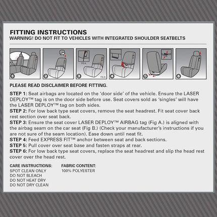 Dickies 3003324LD Heavy Duty Water-Resistant Trader Seat Cover, Black