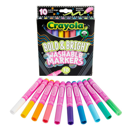 Crayola Washable Markers, Broad Line, Coloring Book Supplies, 10ct