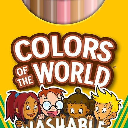 Crayola Colors of The World Markers 24 Count, Fine Line Washable Skin Tone Markers, 24