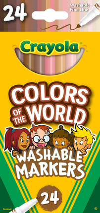 Crayola Colors of The World Markers 24 Count, Fine