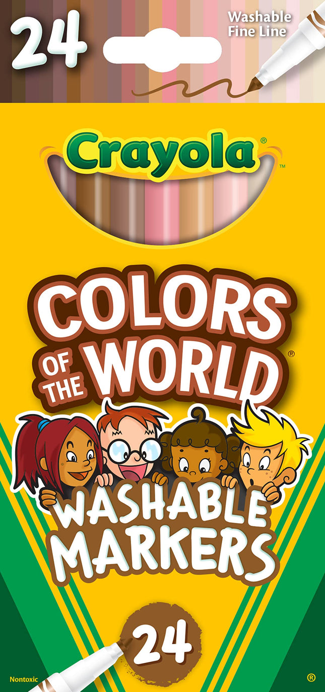 Crayola Colors of The World Markers 24 Count, Fine