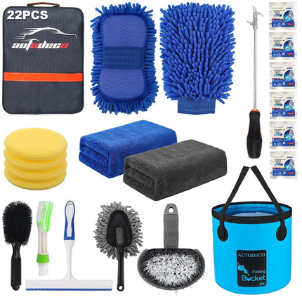 AUTODECO 22Pcs Car Wash Cleaning Tools Kit Car Det