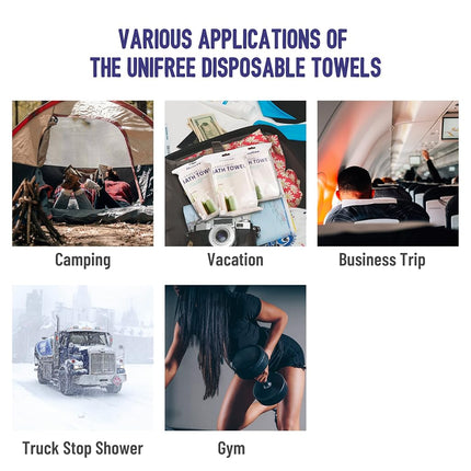 Unifree Disposable Hand Towels, 80 Count, Individually Packed, Large Size 15.5 by 27.5 inches (15.5”x27.5“)