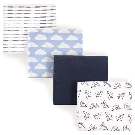 Hudson Baby Receiving Blankets, 4 Pack, Paper Airplanes