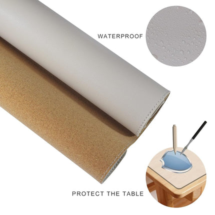 MAIDERN 100 x 40cm Cork & Leather Desk Pad, Large XXL Desk Mat, Full Desk Mouse Pad, Dual Sided Desk Pad, Desk Pad Protector for Gaming Home Office (Cream)