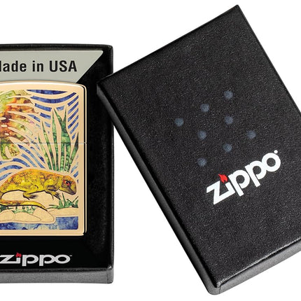 Zippo Lizard Fusion High Polish Brass Pocket Lighter