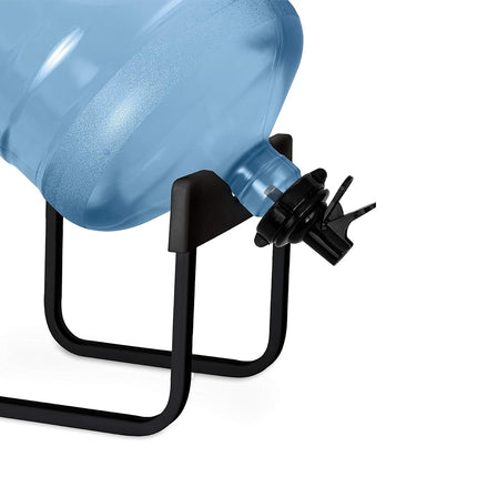 Brio Stainless Steel 3-5 Gallon Water Jug Stand with 2 Dispenser Valves, Rust-Resistant Non Slip Base, BPA Free Fast Flow Spout, Fits 48mm & 55mm Bottles, Black