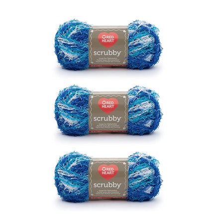 Red Heart Scrubby Yarn, 3 Pack, Waves 3 Count