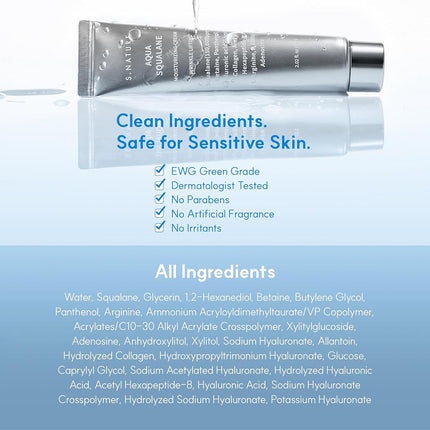 S.NATURE AQUA SQUALANE MOISTURIZING CREAM｜Inner Moisturizing, Fresh Absorbing, Moisture Glow｜2.70 fl.oz, 80ml