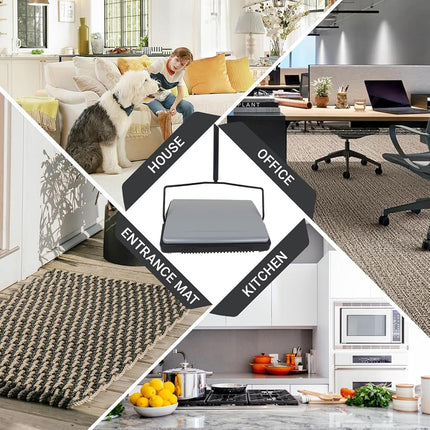 EZ SPARES Quiet Carpet Sweeper,Floor Sweeper with Pig-Bristles,Suitable for Carpet Cleaning Power,Roller Brush Strong,Bristle Sweeper,Great for House,Office,Kitchen,Carpet(Silver)