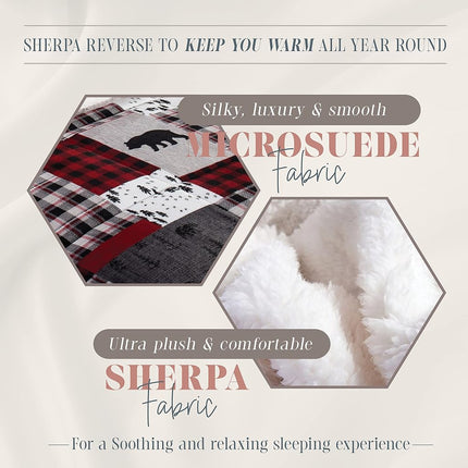 Elegant Comfort Heavy Weight Reversible Down Alternative Micro-Suede, Microsuede Flannel, Patch, Twin