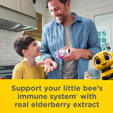 Zarbee's No Sugar Coating Elderberry Gummies for Kids, Daily Immune Support* Gummies with Vitamins C, D3 & Zinc to Support a Healthy Immune System*, No Artificial Flavors, Ages 2+, 42 ct
