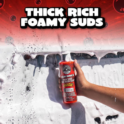 Chemical Guys CWS_101 Maxi-Suds II Super Suds Car Wash Soap and Shampoo, Cherry Scent (1 Gal)