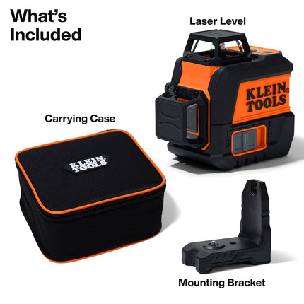 Klein Tools 93CPLG Compact Self-Leveling Laser Level, Bright Green Cross Line 360-Degree Laser Planes, Rechargeable, Magnetic Mount