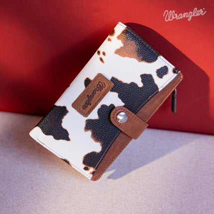 Carteras Wrangler para mujer, tarjetero delgado de dos pliegues, color marrón B, elegante