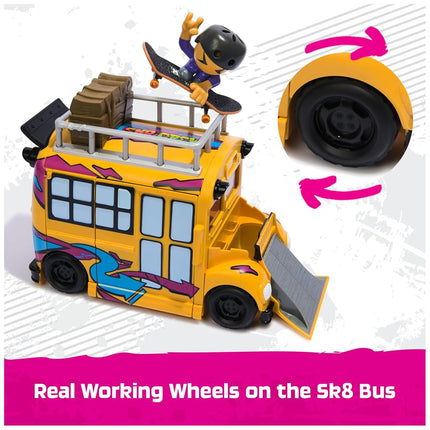 Tech Deck Sk8 Crew 2-in-1 Transforming Ultra Sk8 Bus & Storage with Fingerboard & Figure, Collectible Mini Skateboards, Kids’ Toys for Ages 5 and up