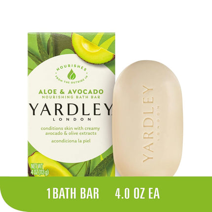 Yardley London Aloe & Avocado Naturally Moisturizing Bath Bar, 4.25 ounce