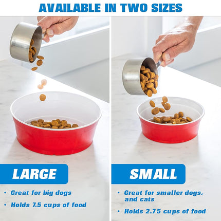 GoSports Party Dog Disposable Red Cup Style Pet Food Bowls for Cats and Dogs - Large and Small Sizes, 60 oz
