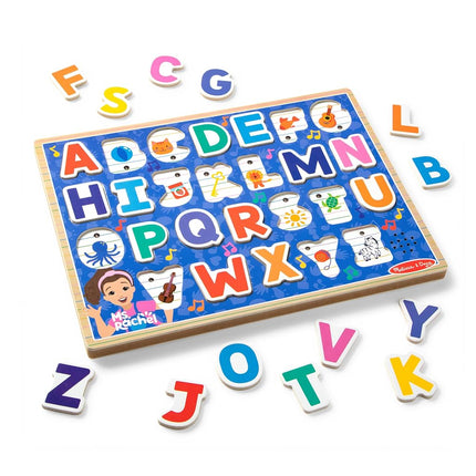Melissa & Doug Ms. Rachel Wooden Phonics Alphabet Sound Puzzle | Learning Toys for Kids, 26 Letters | Age 2+ - FSC Certified