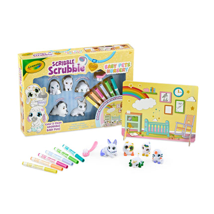CRAYOLA Guardería de Mascotas Bebé Scribble Scrubbie, Regalo para Niñas y Niños, Edades 3+