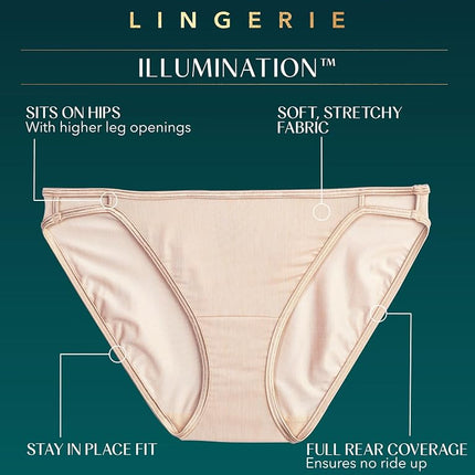 Vanity Fair Women's Illumination Bikini Panty 18108 Style Underwear, Quartz, S