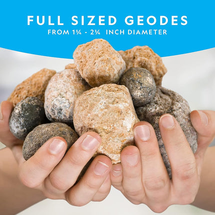 NATIONAL GEOGRAPHIC Break Open 10 Premium Geodes � Includes Goggles and Display Stands - Great STEM Science Kit, Geology Gift for Kids, Geode Crystals, Toys for Boys and Girls