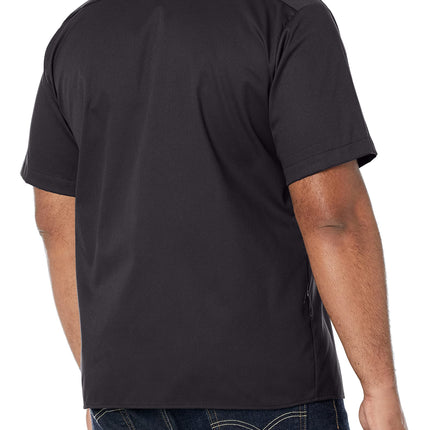 Dickies Men's Short-Sleeve Flex Work Shirt Slim Fit Button, Black V1, S