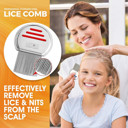Lice Comb - (Pack of 12) Head Lice Treatment that's Individually Packaged Professional Stainless Steel Louse and Nit Combs Removes Eggs with Rounded Tips for Comfort