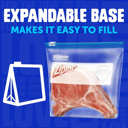 Ziploc Freezer Bags with New Power Shield Technology, For Food, Sandwich, Organization and More, Gallon, 72 Count