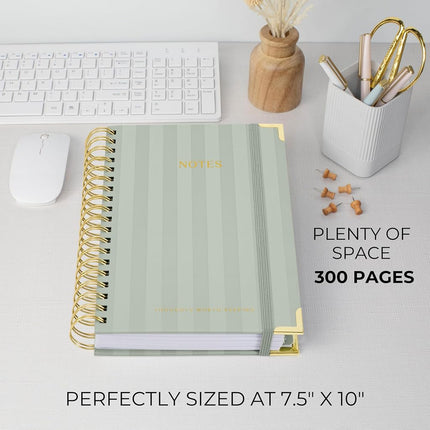 Aesthetic Thick Spiral Notebook Journal For Women in B5 Format - Modern Linen Hardcover College Ruled Note Book With 300 Lined Pages - Perfect For Writing And Staying Organized at Work or School