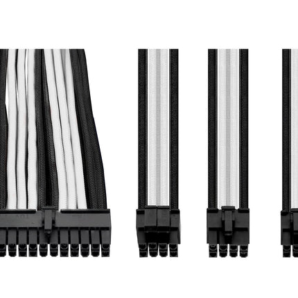 Thermaltake TtMod Sleeve Extension Power Supply Cable Kit ATX/EPS/8-pin PCI-E/6-pin PCI-E with Combs, White/Black AC-048-CN1NAN-A1