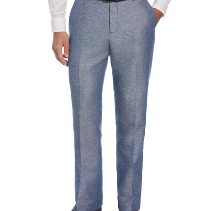 Perry Ellis Men's Modern Fit Linen Blend Pant, Blueprint, 34W / 34L