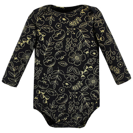 Hudson Baby unisex-baby Cotton Long-sleeve Bodysuits, Buffalo Plaid Leopard, 3-6 Months