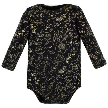 Hudson Baby unisex-baby Cotton Long-sleeve Bodysuits, Buffalo Plaid Leopard, 3-6 Months