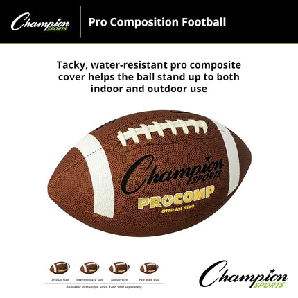 Champion Sports Official Size Composite Football, Brown