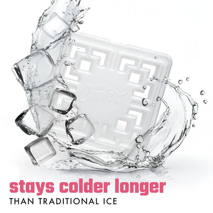 Cool Coolers Fashion Ice by Fit & Fresh, 6 Pack Large Slim Ice Packs, Unique Ice Pack Design for Womens Lunch Bag, Space Saving Reusable Freeze Blocks for Lunch Boxes, Cooler, Pearl White, 6PK