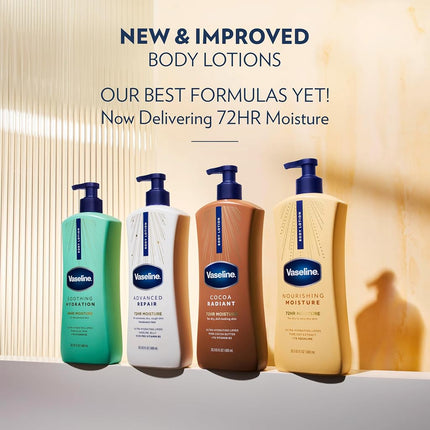 Vaseline Intensive Care Nourishing Moisture Body Lotion 3 Pk Made with Ultra-Hydrating Lipids + Pure Oat Extract for Dry Skin, for Nourished, Healthy-Looking Skin 20.3 oz