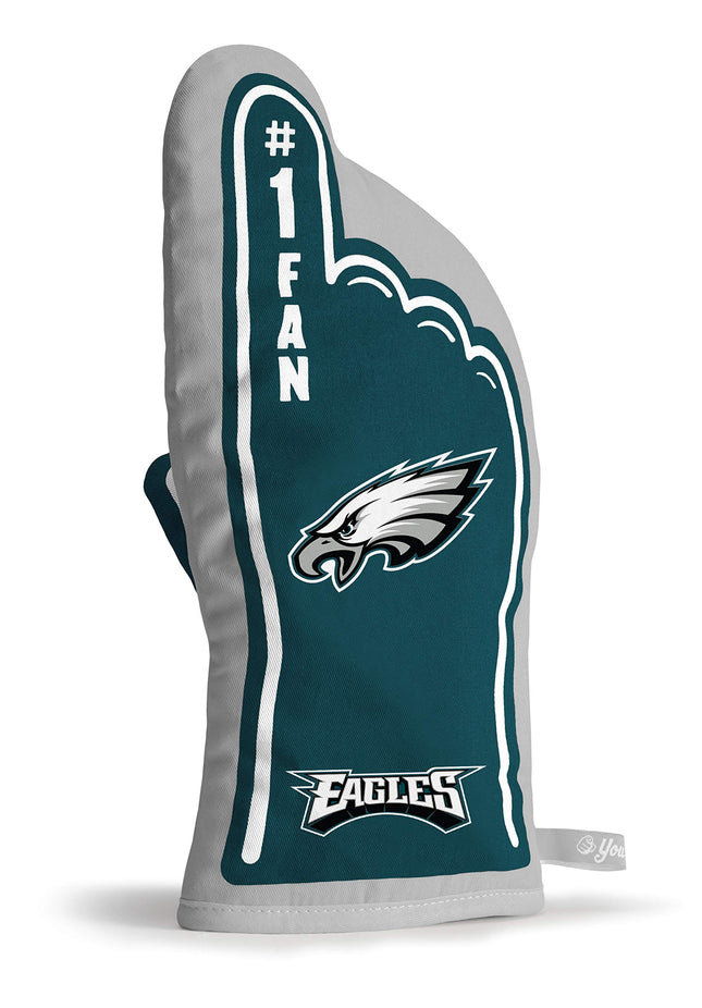 YouTheFan Philadelphia Eagles Team Logo Oven Mitt, 100% Cotton, 13.25" x 6.5" Hand, Team Color