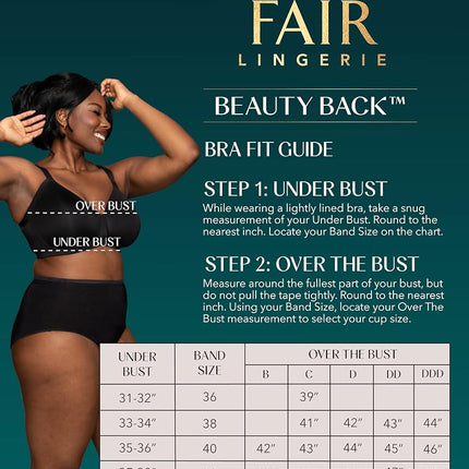 Vanity Fair Women's Beauty Back Bra with Extended Side & Back Smoothing, Full Figure Wirefree - Star White, 44DD