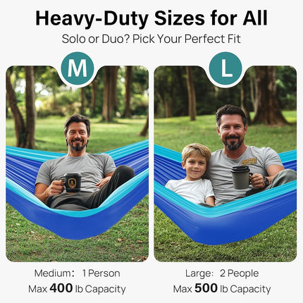 B0711S7V9T Kootek Double Camping Hammock Portable Indoor Outdoor Tree Hammock with 2 Adjustable Hanging Straps Lightweight Nylon Parachute Hammocks for Backpacking Travel Beach Backyard Hiking