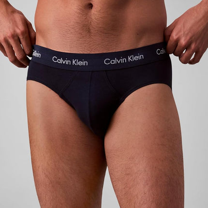 Calvin Klein Men's Hip Briefs Pack of 3 Trunks, 1 X Black, 1 X Blue Shadow, 1 X Cobalt Water, M