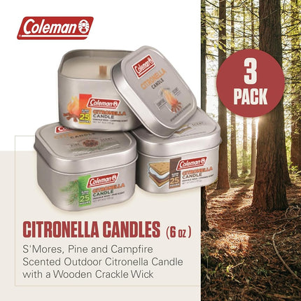 Vela de Citronela Aromática Coleman en Lata - Paquete de 3